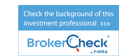 "Check the background of this investment professional" / "BrokerCheck by FINRA" badge.