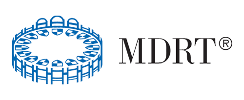 "MDRT" wordmark with a circular figures device.